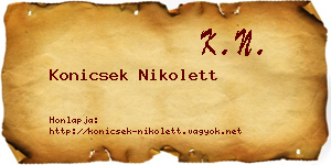 Konicsek Nikolett névjegykártya